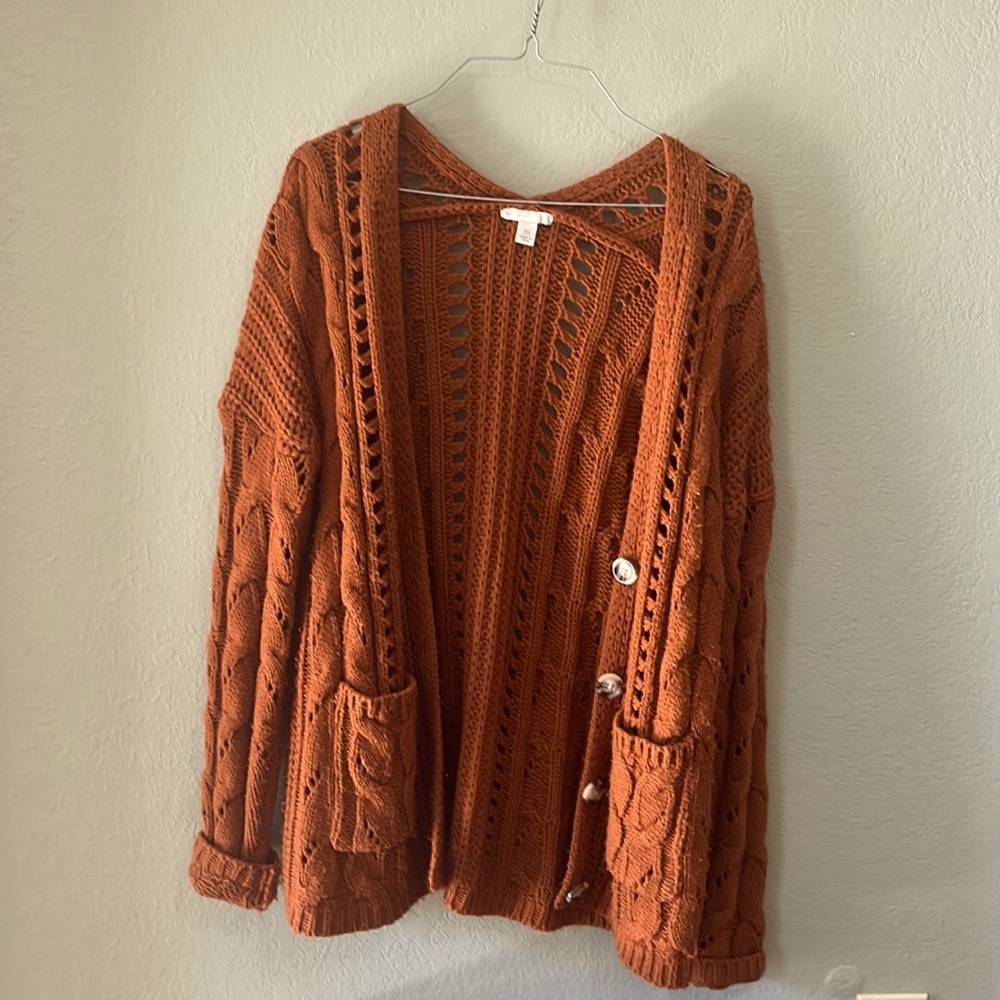 Crocheted Cardigan Sweater